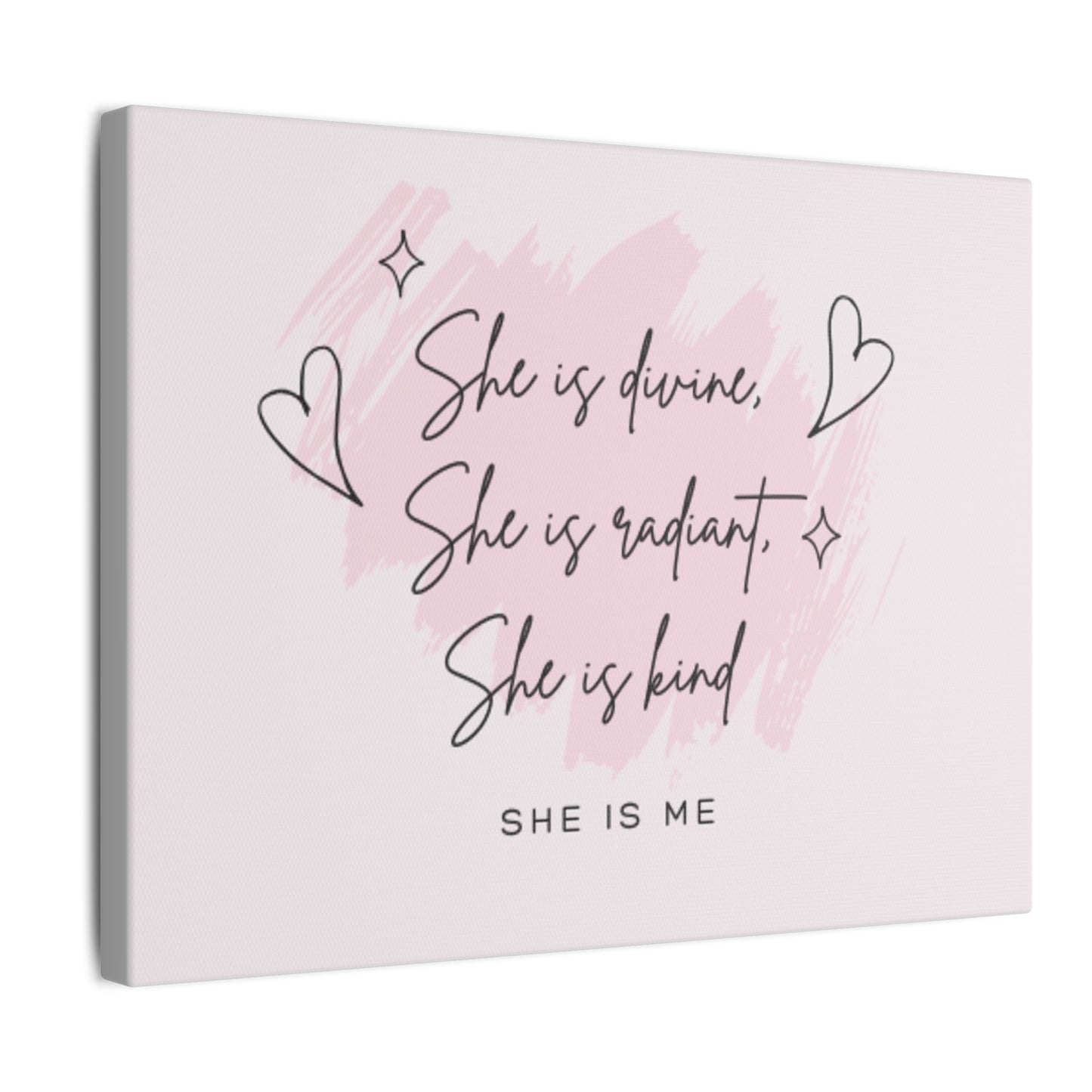 Inspirational Wall Art - 'She is Divine, Radiant, and Kind' Canvas Print