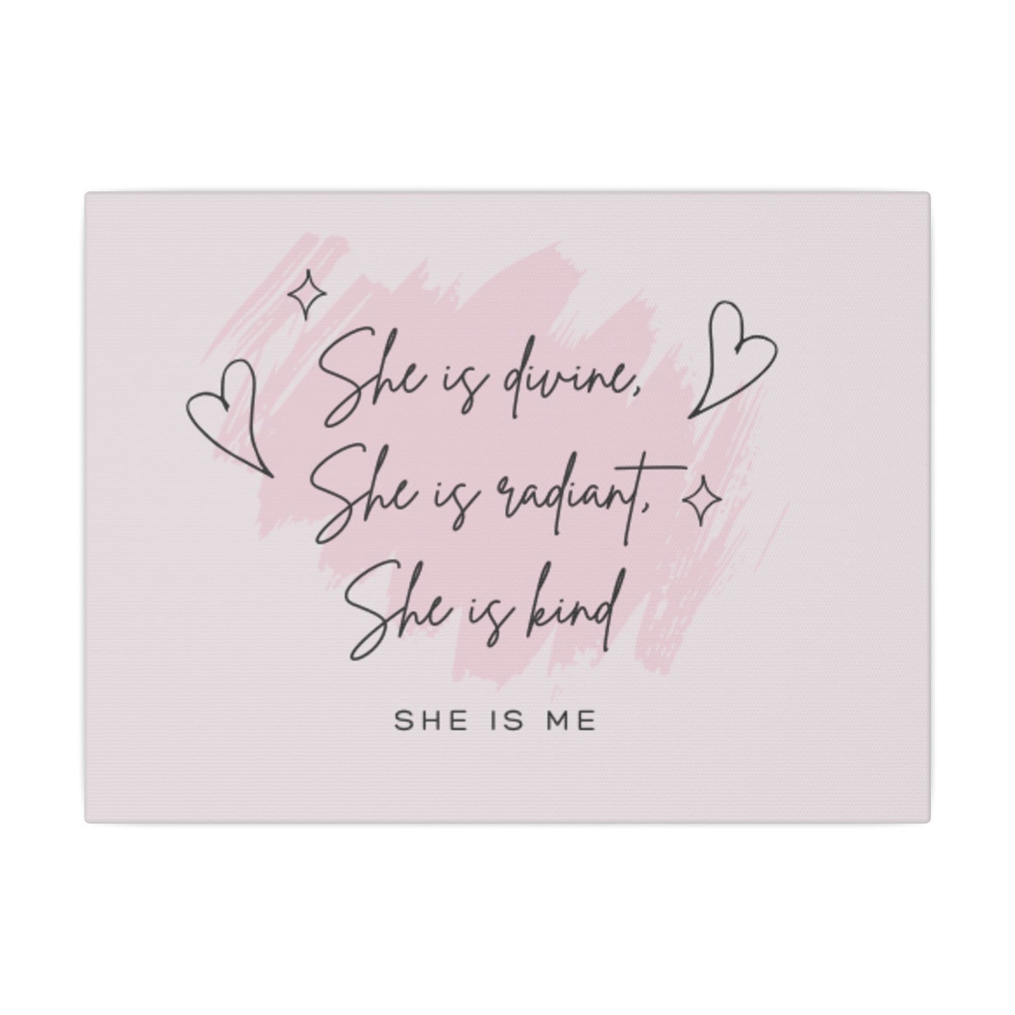 Inspirational Wall Art - 'She is Divine, Radiant, and Kind' Canvas Print