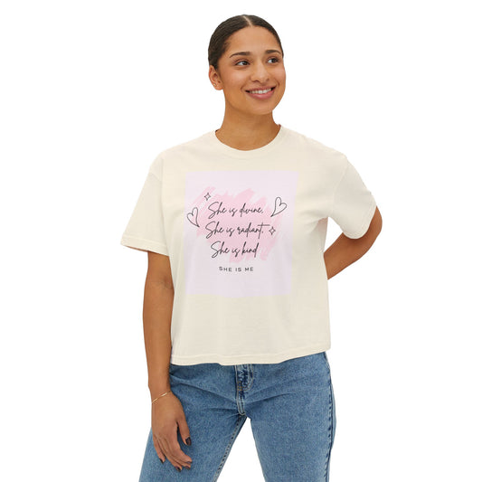 Empowering Women&#039;s Boxy Tee - Inspirational Quote Design