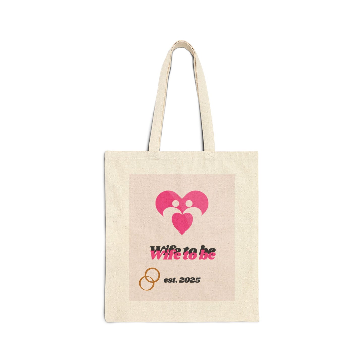Personalized Wife to Be Cotton Canvas Tote Bag - Perfect Engagement Gift
